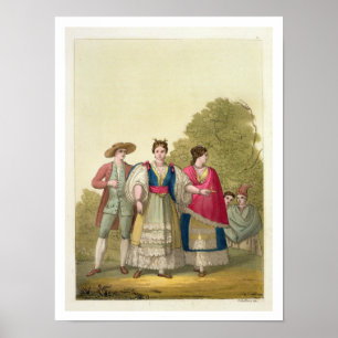 Peruaanse Mannen en vrouwen in traditioneel kostuu Poster