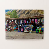 Peruaanse Markt | Textiel & Schatten Legpuzzel (Horizontaal)