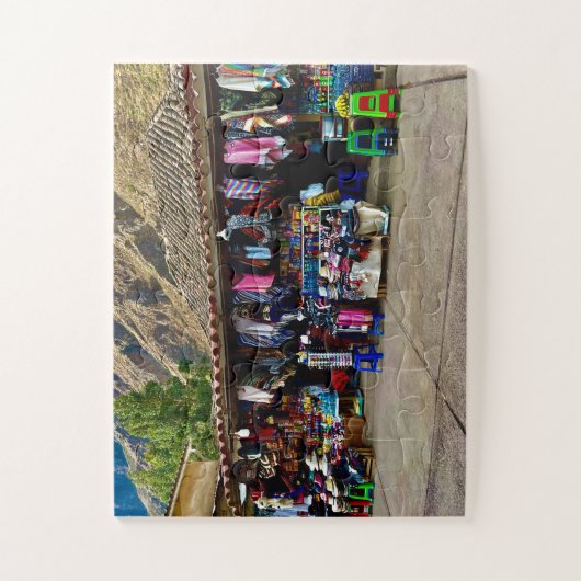Peruaanse Markt | Textiel & Schatten Legpuzzel (Verticaal)