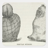 Peruaanse mummies vierkante sticker (Voorkant)