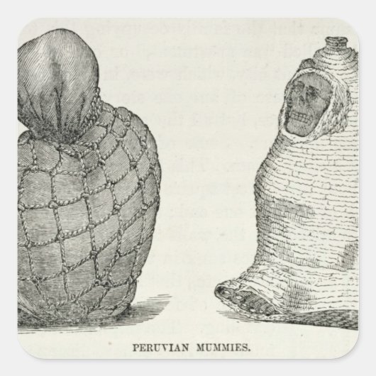 Peruaanse mummies vierkante sticker (Voorkant)
