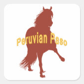 Peruaanse Paso Paard Silhouet vetgedrukte tekst Vierkante Sticker (Voorkant)