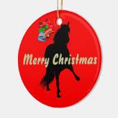 Peruaanse Paso Paard Silhouet Vrolijk Kerstfeest Keramisch Ornament (Links)