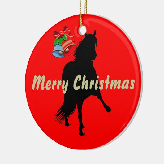 Peruaanse Paso Paard Silhouet Vrolijk Kerstfeest Keramisch Ornament (Links)