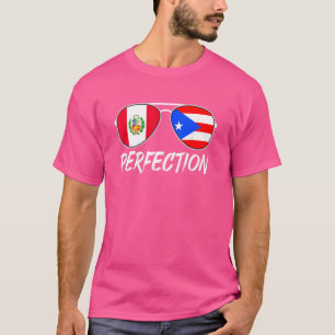 Peruaanse Plus Puerto Ricaanse perfectie zonnebril T-shirt
