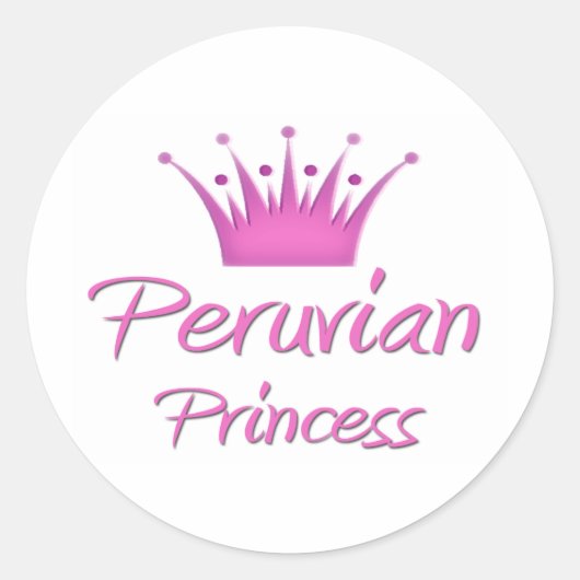 Peruaanse prinses ronde sticker (Voorkant)