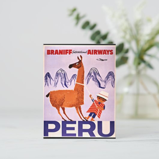 Peruaanse reizen briefkaart (Staand voorkant)