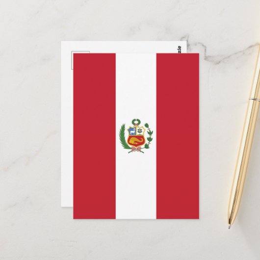 Peruaanse vlag briefkaart (Voorkant / Achterkant in situ)