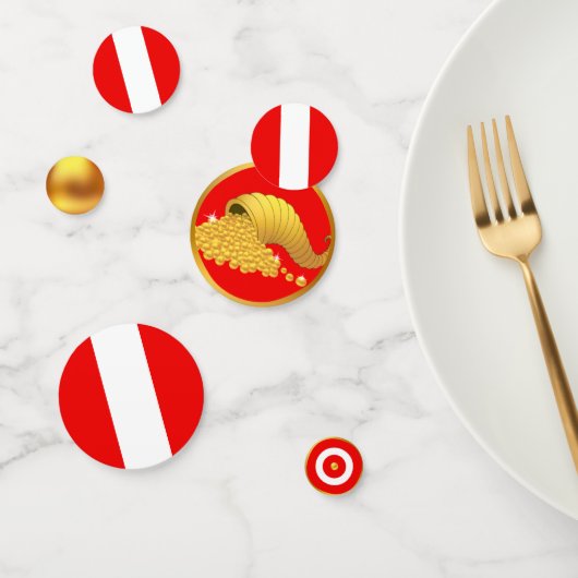 Peruaanse vlag en gouden cornucopy-Confetti Confetti (Groep)