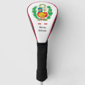 Peruaanse vlag en Peru Monogrammed Golf Clubs Hoes Golfheadcover (Voorkant)