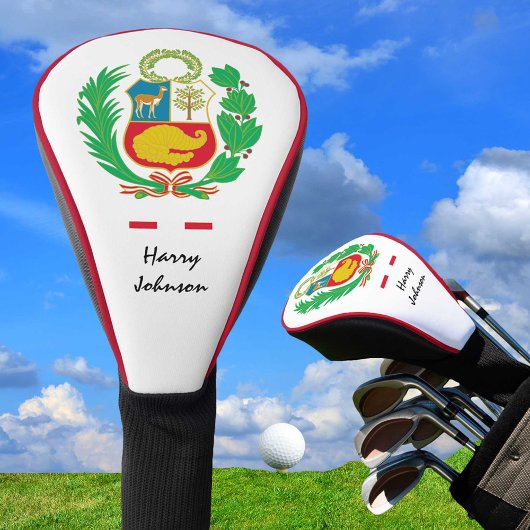 Peruaanse vlag en Peru Monogrammed Golf Clubs Hoes Golfheadcover