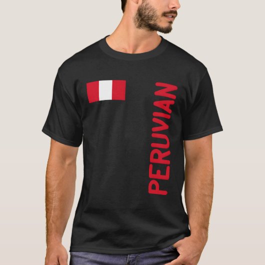 Peruaanse vlag en Peru wortels T-shirt (Voorkant)