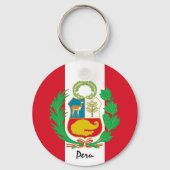 Peruaanse vlag en Peruaanse vakantie, patriotten/s Sleutelhanger (Achterkant)