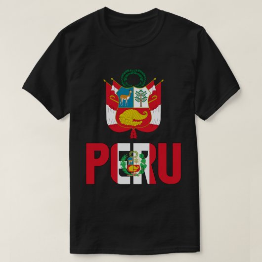 Peruaanse vlag en wapenschild t-shirt (Design voorkant)