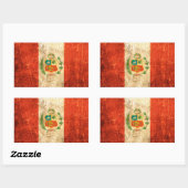  Peruaanse vlag, gekraatst en versleten Rechthoekige Sticker (Vel)