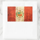  Peruaanse vlag, gekraatst en versleten Rechthoekige Sticker (Tas)