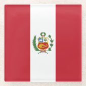 Peruaanse vlag glazen onderzetter (Voorkant)