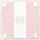 Peruaanse vlag glazen onderzetter (Achterkant)