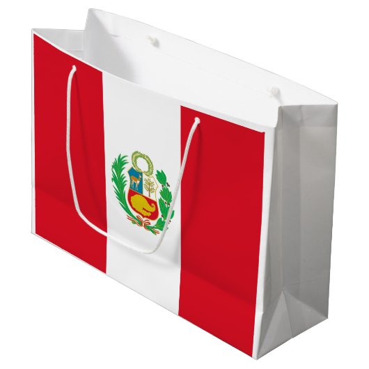 Peruaanse vlag groot cadeauzakje (Voorkant Gekanteld)