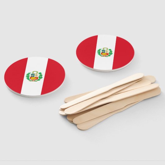Peruaanse vlag handwaaier (Niet-gemonteerd)