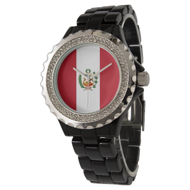 Peruaanse vlag horloge (Gekanteld)