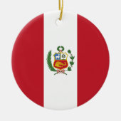 Peruaanse vlag keramisch ornament (Voorkant)