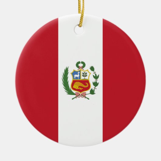 Peruaanse vlag keramisch ornament (Voorkant)