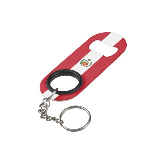 Peruaanse vlag mini flessenopener (Achterkant Gekanteld)
