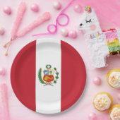 Peruaanse vlag papieren bordje (Feest)