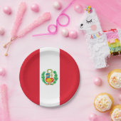 Peruaanse vlag papieren bordje (Feest)