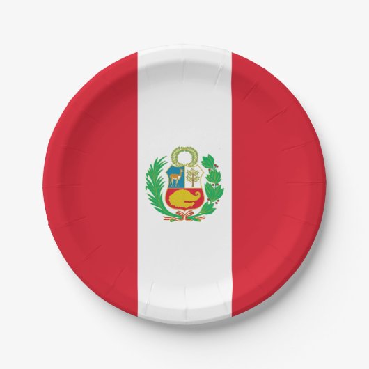 Peruaanse vlag papieren bordje (Voorkant)