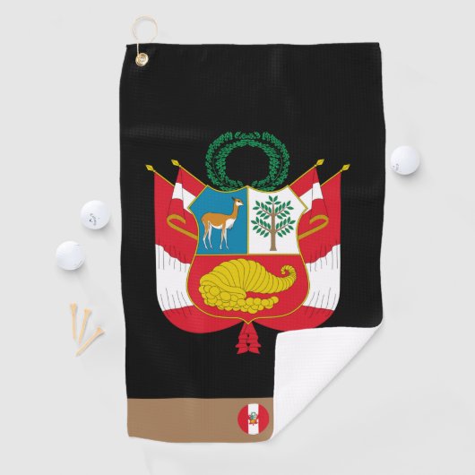 Peruaanse vlag & Peru, monogrammen / Golfhanddoek (Insitu)