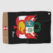 Peruaanse vlag & Peru, monogrammen / Golfhanddoek (Horizontaal)
