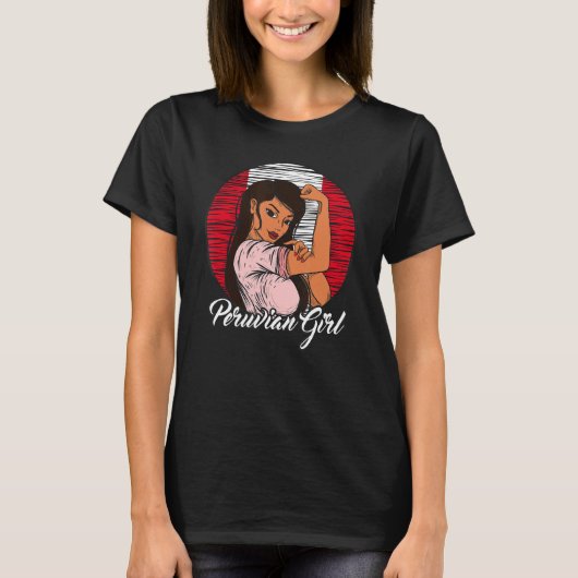 Peruaanse vlag Peru Peruvian Girl T-shirt (Voorkant)