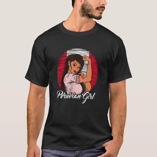 Peruaanse vlag Peru Peruvian Girl T-shirt (Voorkant)