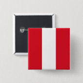 Peruaanse vlag (Peru) Vierkante Button 5,1 Cm (Voorkant /achterkant)
