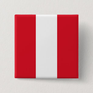 Peruaanse vlag (Peru) Vierkante Button 5,1 Cm