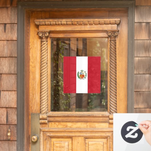Peruaanse vlag raamsticker (Huis Deur)