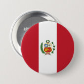 Peruaanse vlag ronde button 7,6 cm (Voorkant /achterkant)