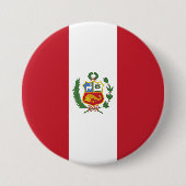 Peruaanse vlag ronde button 7,6 cm (Voorkant)