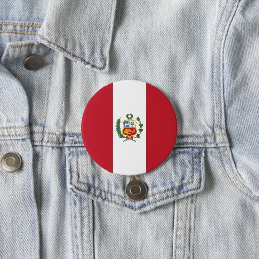 Peruaanse vlag ronde button 7,6 cm (In situ)