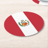 Peruaanse vlag ronde kartonnen onderzetter (Gebogen)
