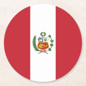 Peruaanse vlag ronde kartonnen onderzetter (Voorkant)