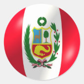 Peruaanse vlag ronde sticker (Voorkant)