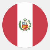 Peruaanse vlag ronde sticker (Voorkant)