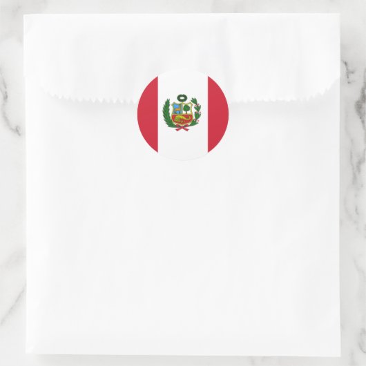 Peruaanse vlag ronde sticker (Tas)