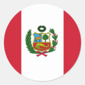 Peruaanse vlag ronde sticker (Voorkant)