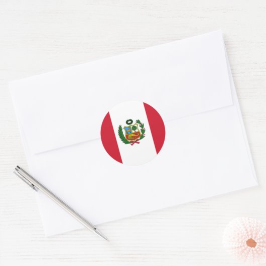 Peruaanse vlag ronde sticker (Envelop)