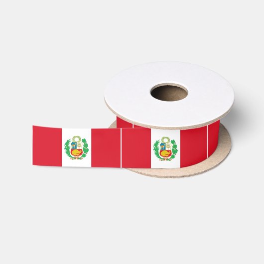 Peruaanse vlag satijnen lint (Spoel)