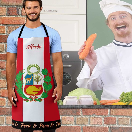 Peruaanse Vlag schort, Peruaanse Chefs keuken Schort